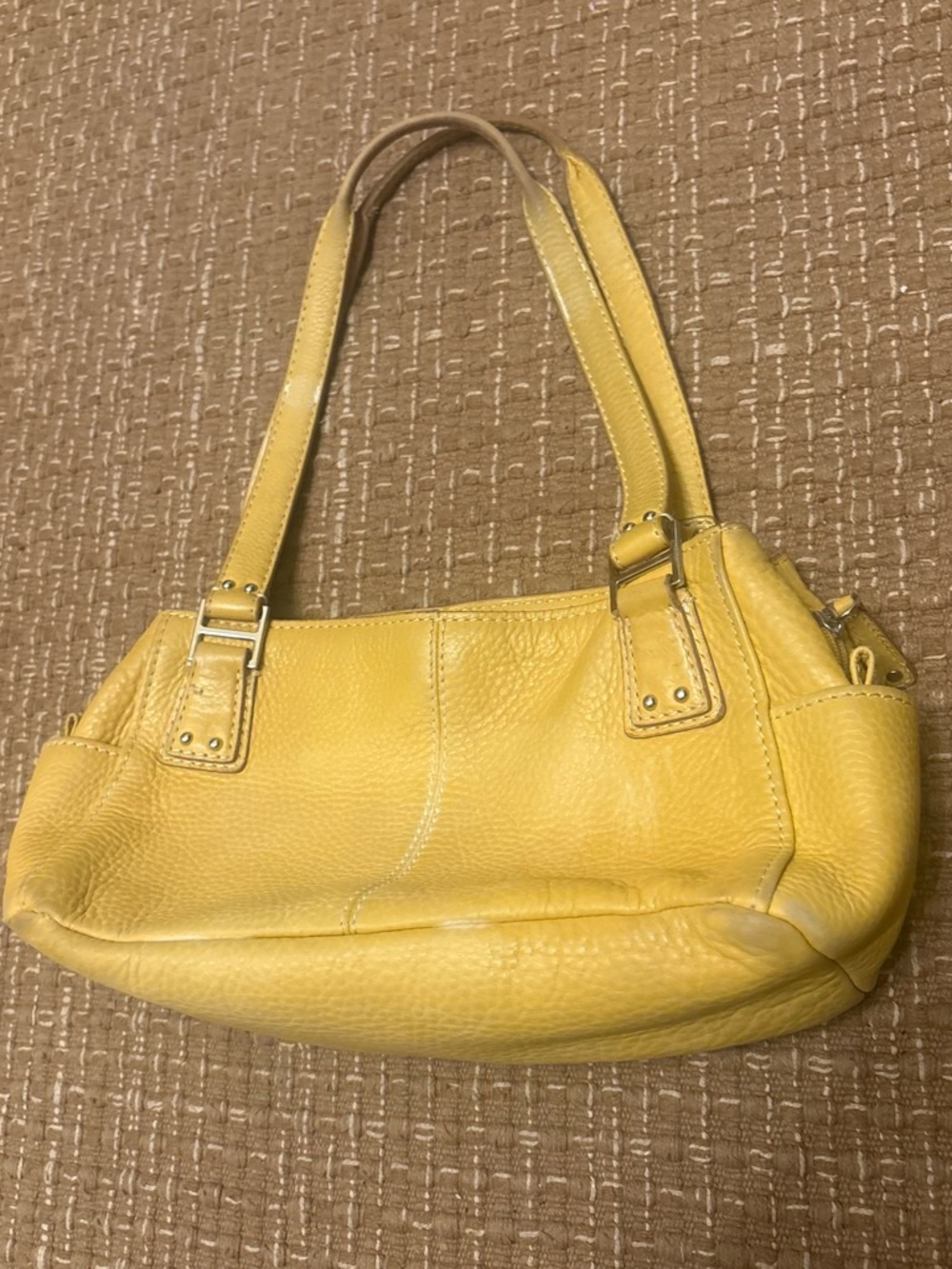 Fossil Sunny Yellow Pebbled Leather Shoulder Bag